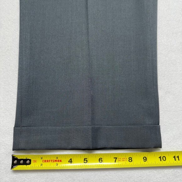 Savane Men's Comfort Waist Straight Pleated Rolled Cuff Charcoal Pants 46x30 NWT - Picture 11 of 13